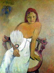 Mädchen mit Fächer von Paul Gauguin