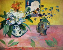 Flowers and a Japanese Print von Paul Gauguin