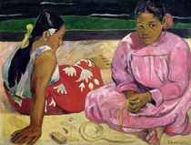 Tahitianische Frauen am Strand von Paul Gauguin