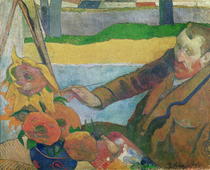 Portrait von van Gogh, Sonnenblumen malend von Paul Gauguin