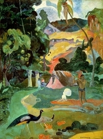 Landschaft mit Pfauen von Paul Gauguin