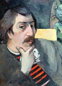 Selbstbildnis mit Idol von Paul Gauguin