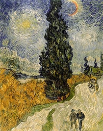 Straße mit Zypressen von Vincent Van Gogh