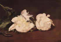 Branch of White Peonies and Secateurs by Edouard Manet