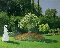 Frau im Garten von Claude Monet