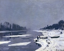 Eis auf der Seine in Bougival von Claude Monet