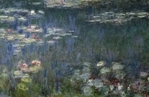 Seerosen, grüne Reflexionen, Detail links von Claude Monet