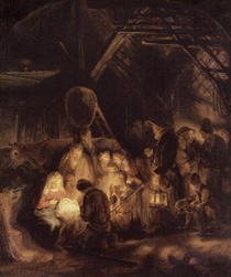 Anbetung der Hirten von Rembrandt Harmenszoon van Rijn