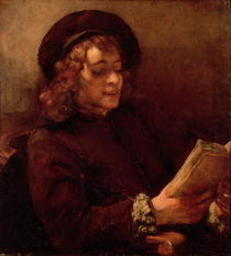 Titus Reading by Rembrandt Harmenszoon van Rijn