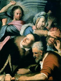 Christus treibt die Wechsler aus dem Tempel von Rembrandt Harmenszoon van Rijn