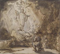 Annunciation to the Shepherds by Rembrandt Harmenszoon van Rijn