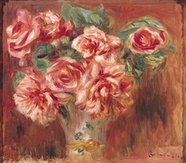 Roses in a Vase by Pierre-Auguste Renoir