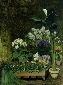 Blumen in einem Gewächshaus von Pierre-Auguste Renoir