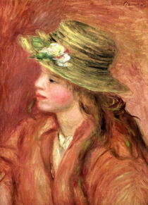 Junges Mädchen mit Strohhut von Pierre-Auguste Renoir