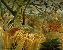 Überrascht - Sturm im Urwald  von Henri J.F. Rousseau