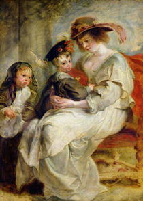 Helene Fourment with Two of her Children, Claire-Jeanne and Fran by Peter Paul Rubens
