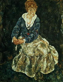 Die Frau des Künstlers sitzend von Egon Schiele