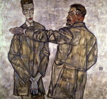 Double Portrait of Otto and Heinrich Benesch  by Egon Schiele