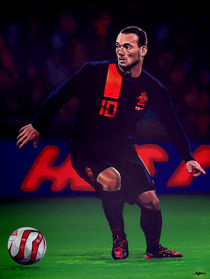 Wesley Sneijder painting by Paul Meijering