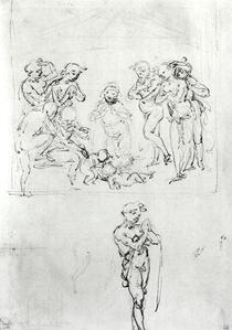 Figural Studies for the Adoration of the Magi by Leonardo Da Vinci