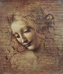 Head of a Young Woman with Tousled Hair or, Leda by Leonardo Da Vinci