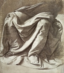 Drapery study for a Seated Figure by Leonardo Da Vinci