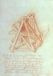 Study of the Wooden Framework with Casting Mould for the Sforza  by Leonardo Da Vinci