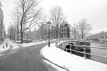 Old dutch winter scenery in Amsterdam the Netherlands  by nilaya