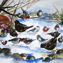 Vögel im Schnee von Sonja Jannichsen