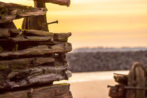 Sonnenuntergang im Wrack an der Elbe by Dennis Stracke