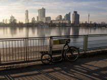 Wien: mit dem Tretroller an der alten Donau von Ernst  Michalek