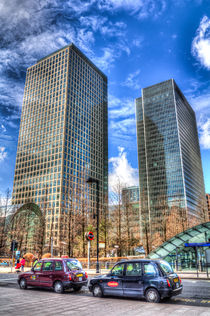 Taxis at Canary Wharf by David Pyatt