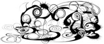 Abstract Frog Swirls And Twirls by Angela Allwine