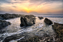 Croyde Bay sea mist sunset sunset von Dave Wilkinson