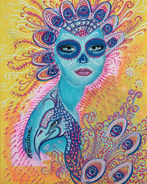 Peacock Sugar Skull von Laura Barbosa