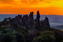 Teufelsmauer Harz bei untergehender Sonne von Daniel Kühne