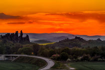 Die Teufelsmauer Harz während des Sonnenuntergangs von Daniel Kühne