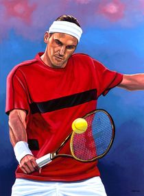 Roger Federer painting by Paul Meijering