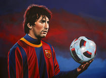 Lionel Messi at Barcelona painting von Paul Meijering