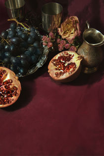 Still life with fruits and roses by Jarek Blaminsky