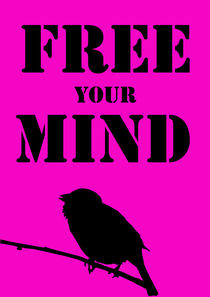 Typographic Print, free your mind   von Lila  Benharush