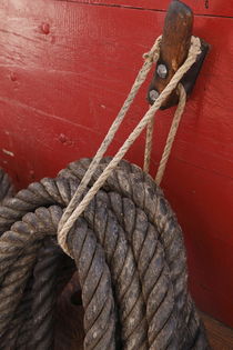 Ropes tied around a belaying pin by Intensivelight Panorama-Edition