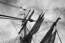 Rigging of a brig - monochrome von Intensivelight Panorama-Edition