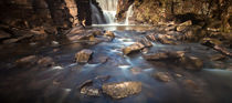 River bed at Penllergaer falls Swansea by Leighton Collins