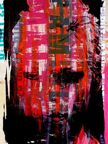 Face with pink and red stripes by Gabi Hampe