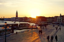 Riva degli Schiavoni on Sunset by Valentino Visentini