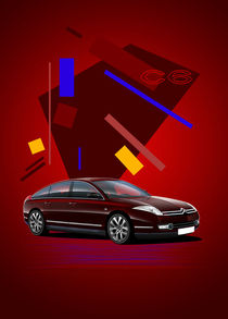 Citroen C6 Poster Illustration by Russell  Wallis