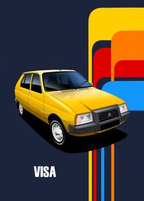 Citroen Visa Poster Illustration by Russell  Wallis