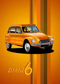 Citroen Dyane Poster Illustration by Russell  Wallis