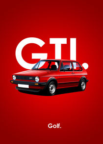 Golf GTI Poster Illustration by Russell  Wallis
